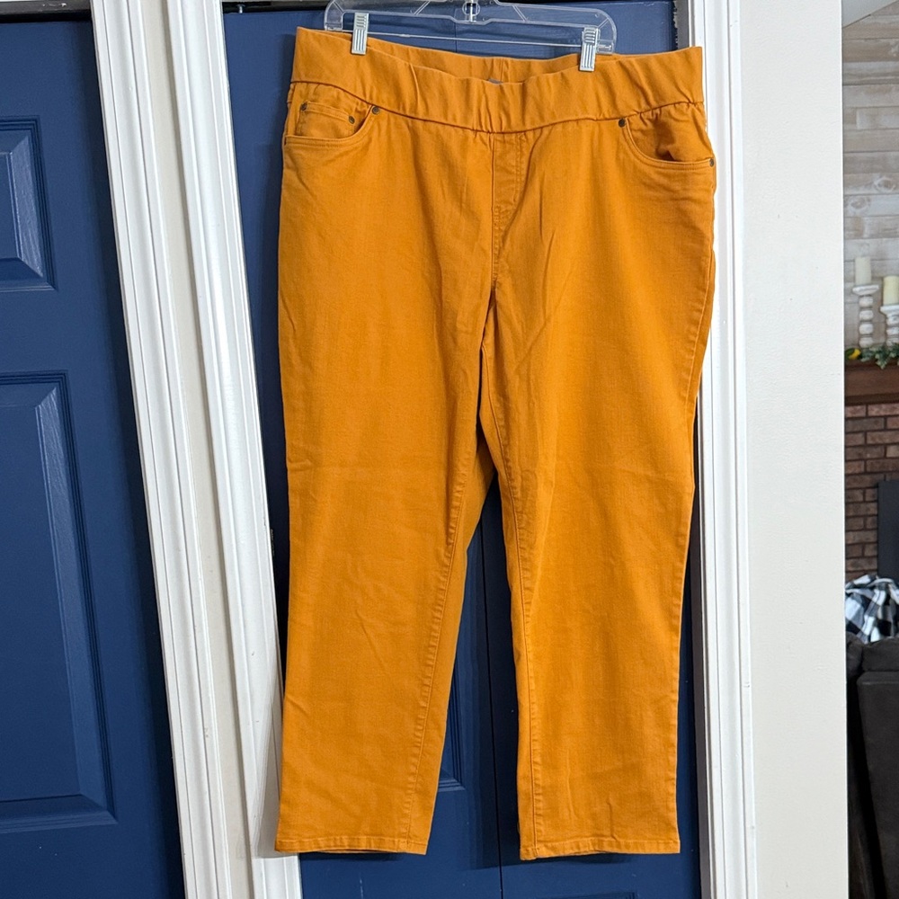 Jessica London Pull On Straight Jeans In Pumpkin Size 22W